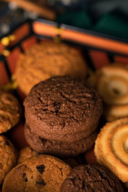 Close-up traditional asian tea cookies