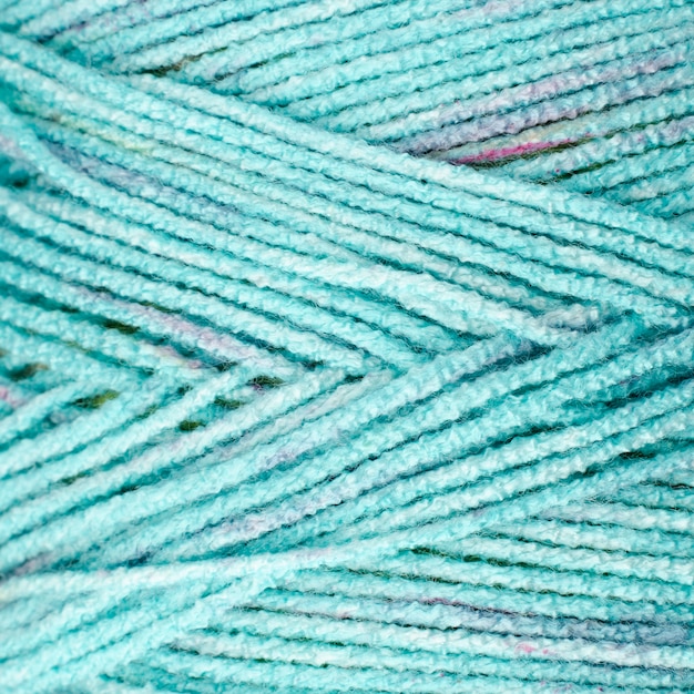 Close-up of turquoise colored wool