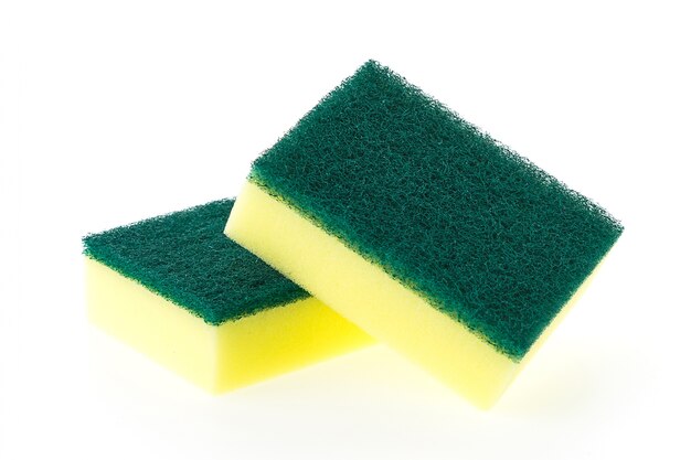 Close-up of two scouring pads