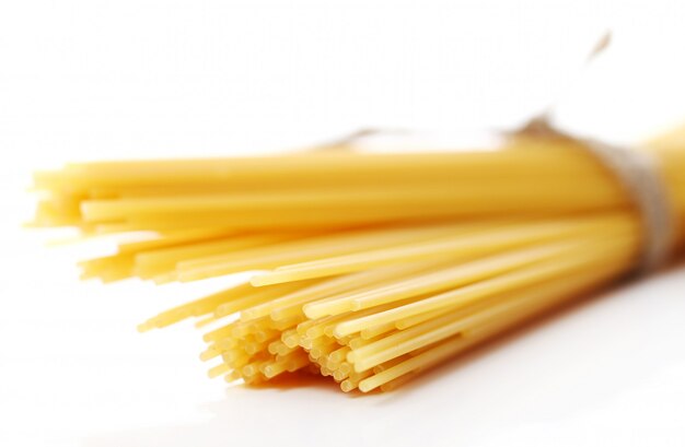 Close up of uncooked spaghetti