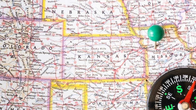 Close up united states of america map