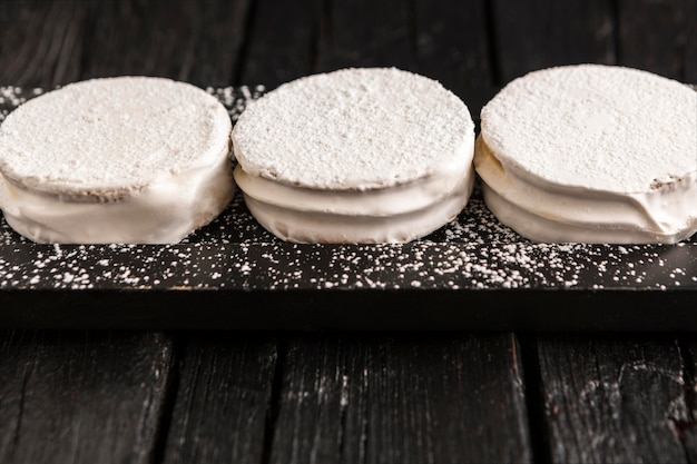 Primo piano del concetto delizioso alfajores