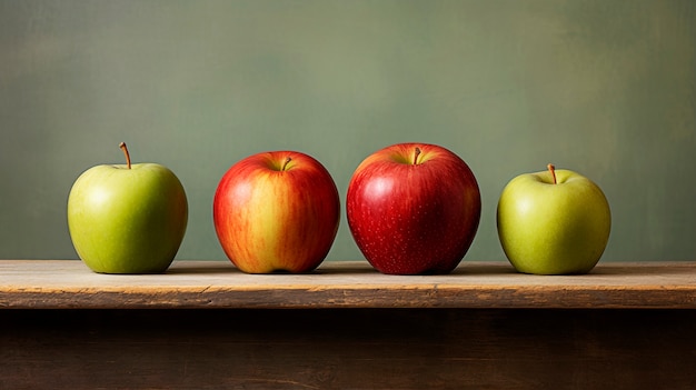 Free photo close up various colored apples