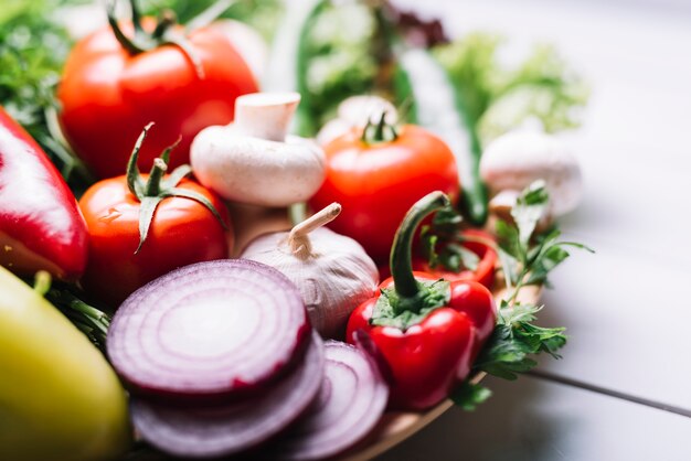 Close-up of various raw ingredients