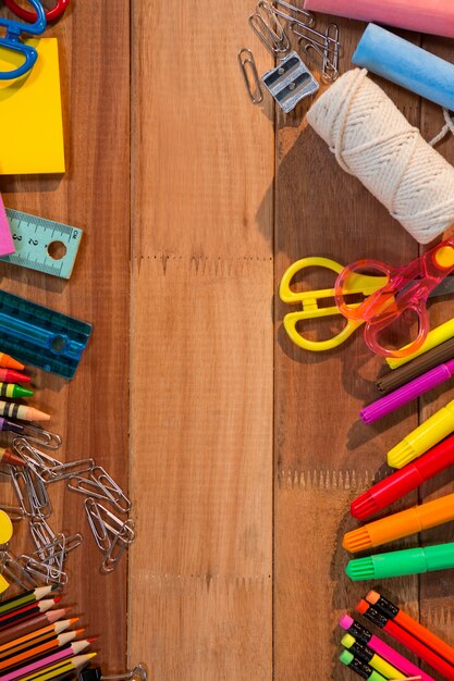 Close-up of various stationery