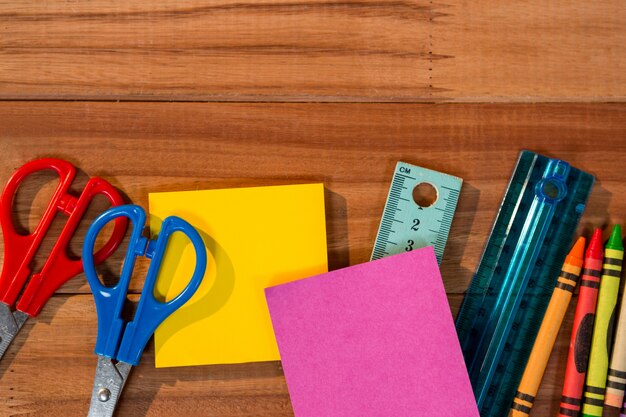 Close-up of various stationery