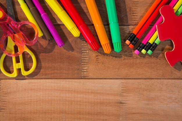 Close-up of various stationery