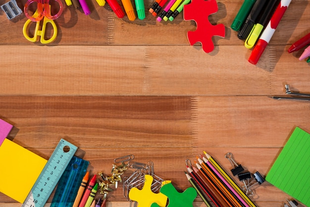 Close-up of various stationery