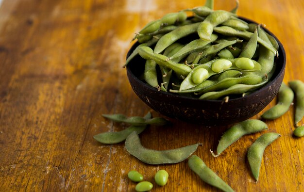 Close-up view of asian beans concept