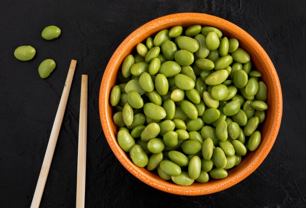 Close-up view of asian beans concept