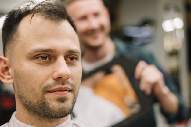 Free photo close-up view of barber shop concept