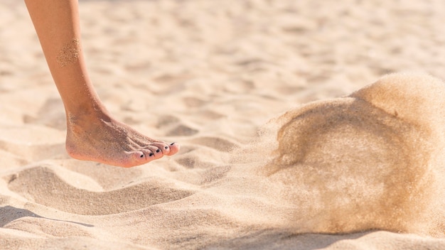 Close-up view of beach concept