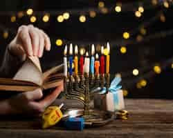 Free photo close-up view of beautiful hanukkah concept