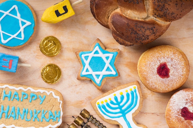 Free photo close-up view of beautiful hanukkah concept