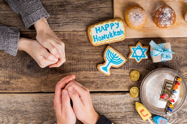 Vista ravvicinata del bellissimo concetto di hanukkah