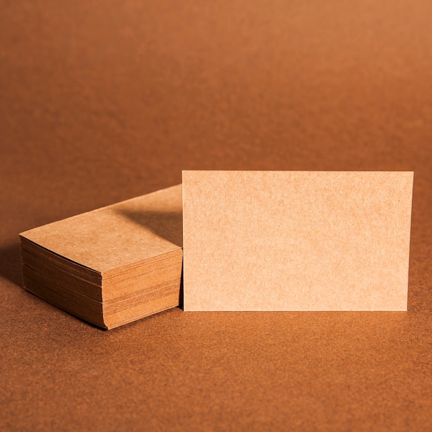 Free photo close up view of blank cardboard business cards