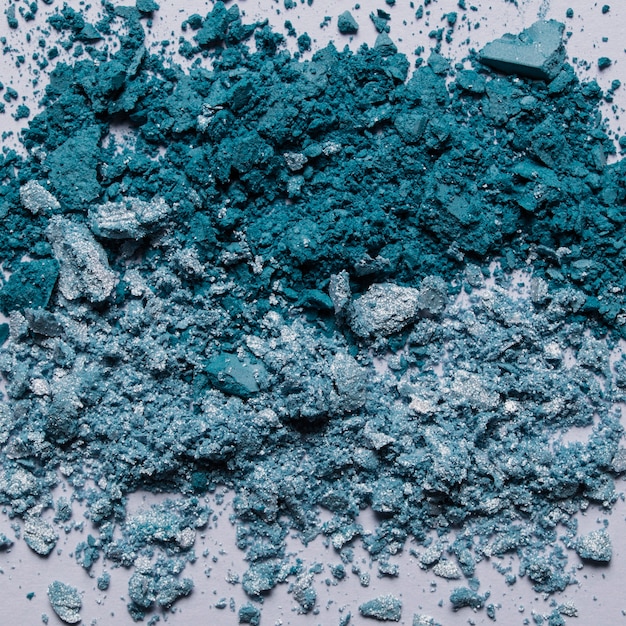Close up vista blu compongono la polvere