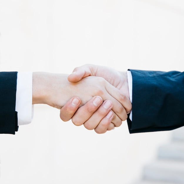 Close up view of business handshake