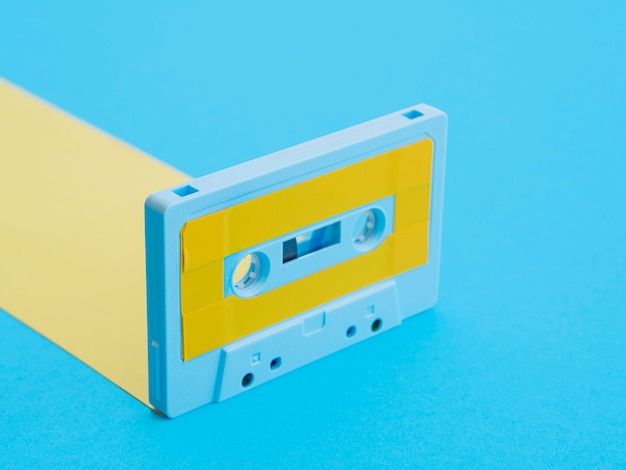 Close-up view of casette music concept