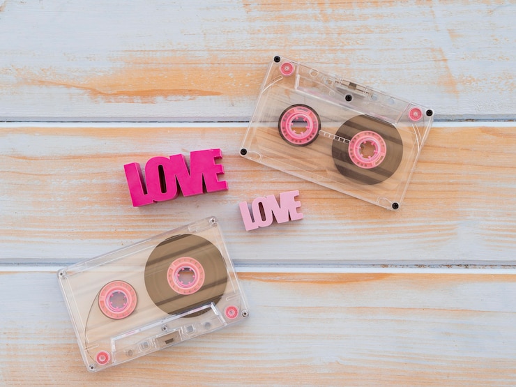 Free Photo close-up view of casette music concept