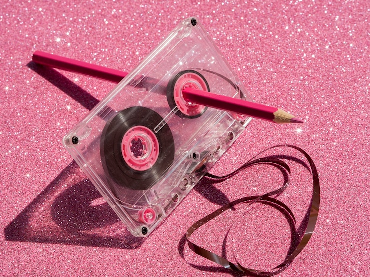 Free Photo close-up view of casette music concept