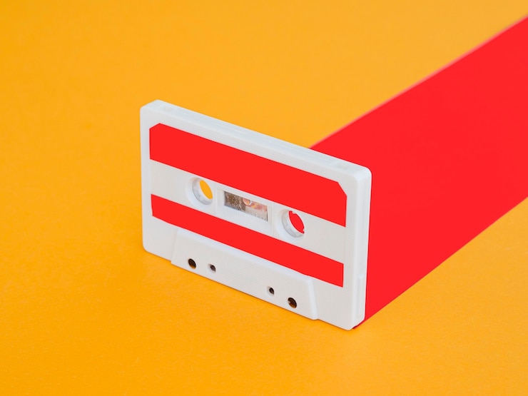 Free Photo close-up view of casette music concept