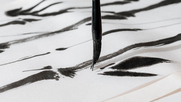 Close-up view of chinese ink concept