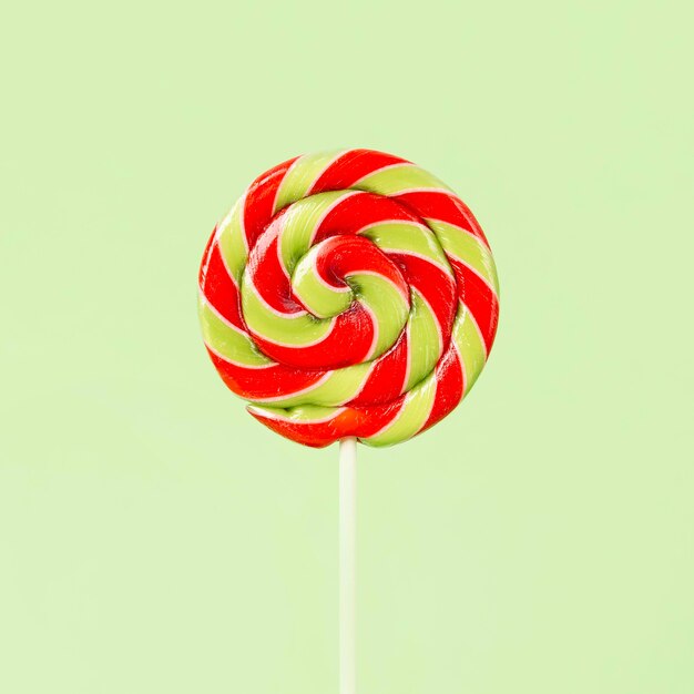 Close-up view of colorful delicious lollipop