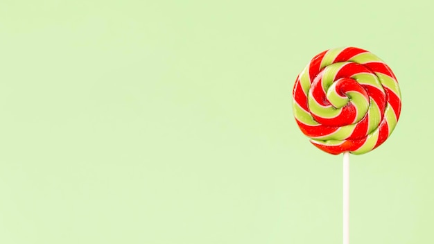 Close-up view of colorful delicious lollipop