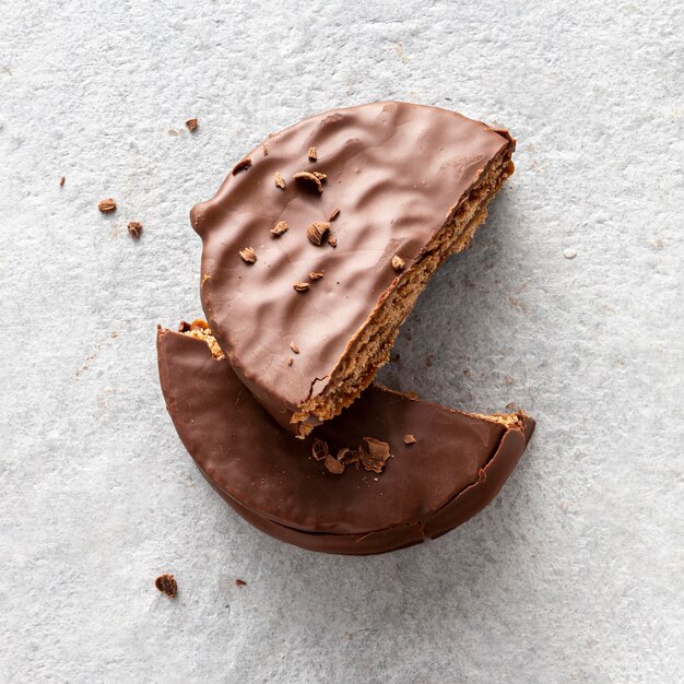 Close-up view of delicious alfajores cookies