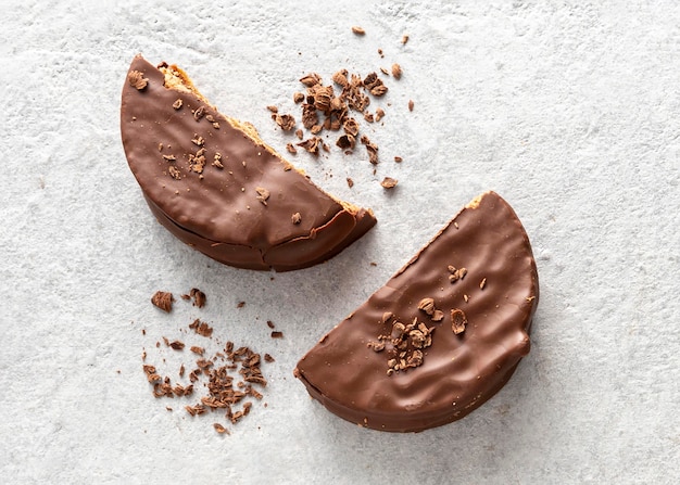 Close-up view of delicious alfajores cookies