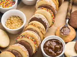 Free photo close-up view of delicious alfajores