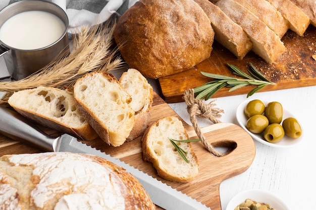 Close-up view of delicious bread concept