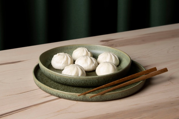 Close-up view of delicious dumplings