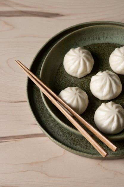 Free photo close-up view of delicious dumplings