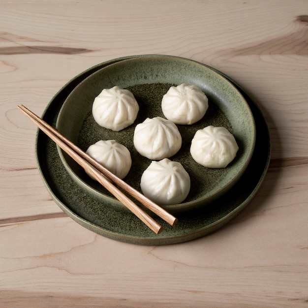 Free photo close-up view of delicious dumplings