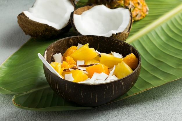 Close-up view of delicious healthy breakfast