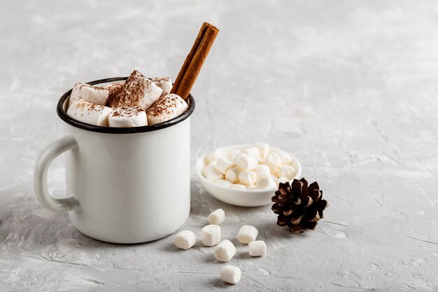 Close-up view of delicious hot chocolate