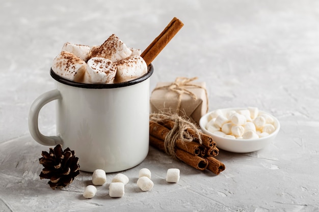 Close-up view of delicious hot chocolate