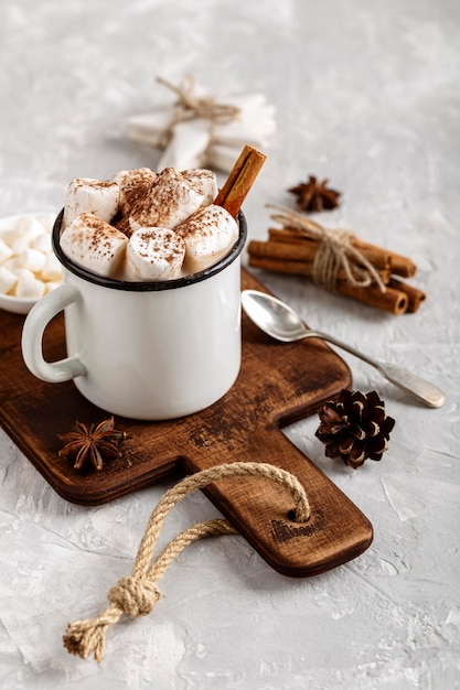 Close-up view of delicious hot chocolate