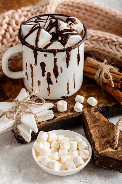 Close-up view of delicious hot chocolate