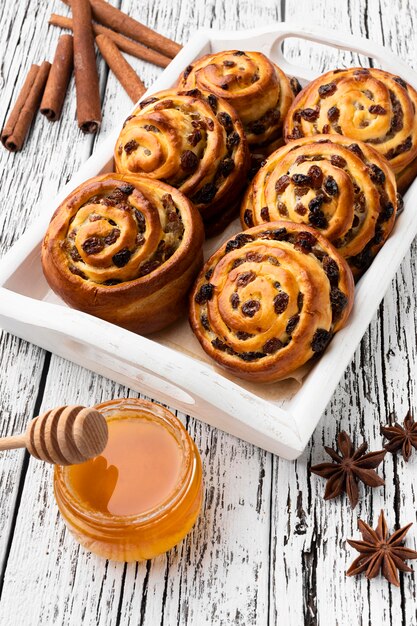 Close-up view of delicious pastry concept