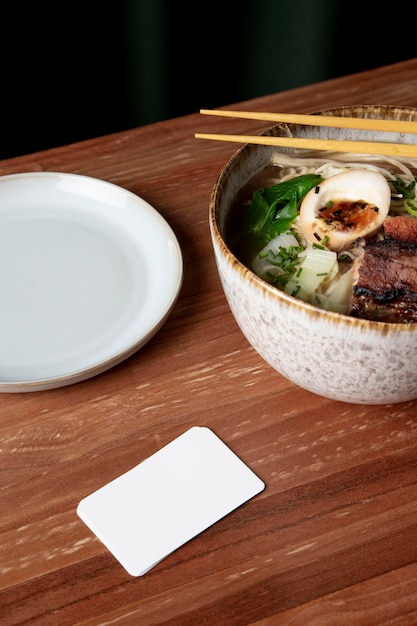 Free photo close-up view of delicious ramen concept
