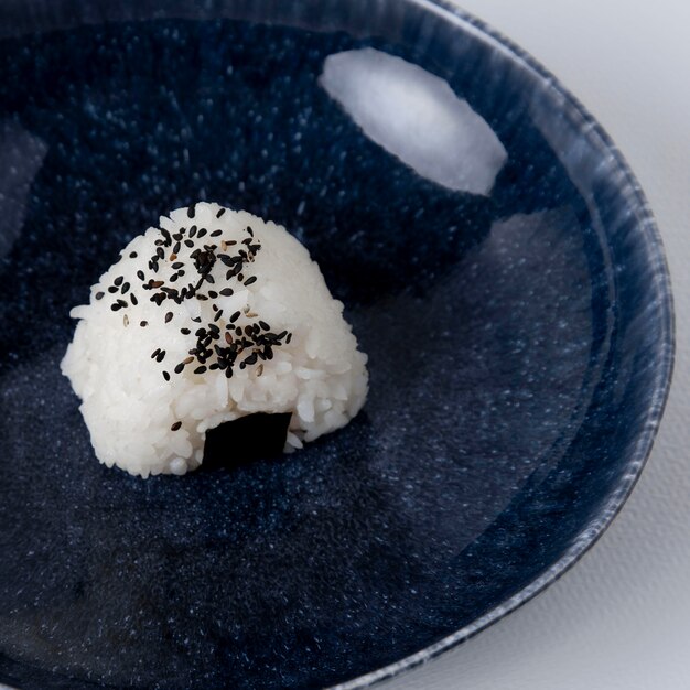 Close-up view of delicious rice balls