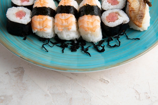 Free photo close-up view of delicious sushi concept