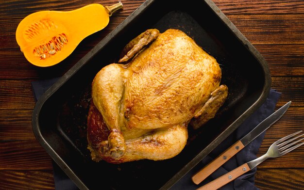 Close-up view of delicious thanksgiving turkey