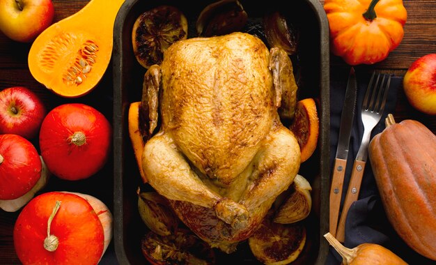 Close-up view of delicious thanksgiving turkey