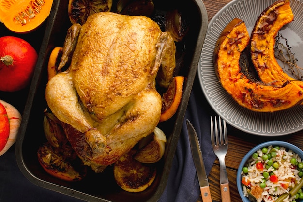 Close-up view of delicious thanksgiving turkey