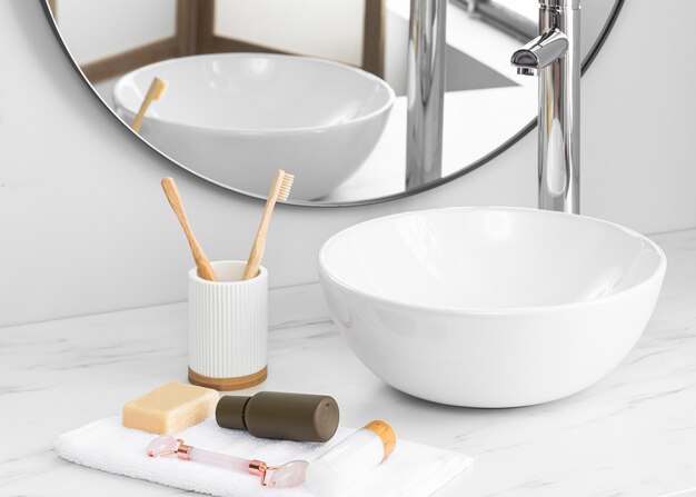 close-up view of eco cosmetics concept