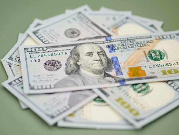 Close-up view of economy money concept